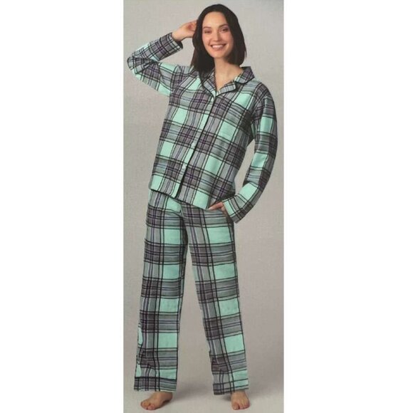 Bed Head Women's Blue & Grey Plaid Pyjama Set: 2 Pieces / Various Sizes - Picture 3 of 3